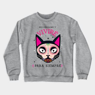 dia de los muertos cat Crewneck Sweatshirt